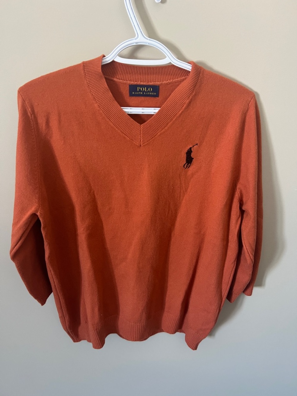 Men’s Polo Ralph Lauren V Neck Sweater Black Embroidered Pony Preppy Academia